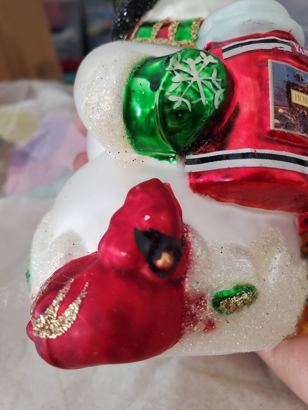 Christopher Radko Yankee Candle Colab Snowman Blown Glass Christmas Ornament - Picture 7 of 13